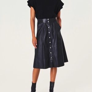 BA&SH Genuine Leather Pheebe skirt. Size 1